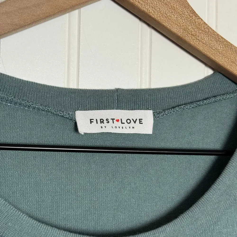 First Love By Lovelyn Midi Belted Tshirt Dress Slit Women’s Size Small - Picture 6 of 8